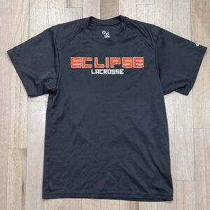 Eclipse Lacrosse Short Sleeve Tech Tee, dark grey/orange/white, Youth M